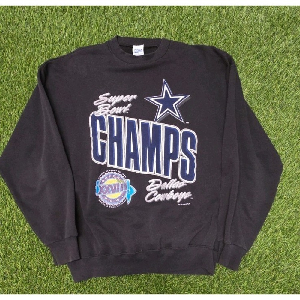 Vintage 90s Dallas Cowboys Super Bowl XXVIII Champs Sweatshirt Salem L USA Made